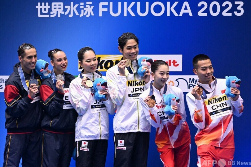 佐藤きょうだいが金メダル 世界水泳AS、混合デュエットTR