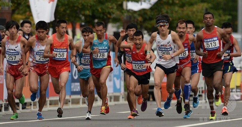男子マラソンで松村が銀、川内が銅 アジア大会