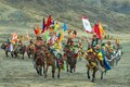 青海省称多県で11月に上演されたチベット劇「ケサル王伝」の一場面（撮影日不明）。(c)Xinhua News