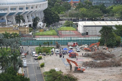 深セン体育館で崩落事故、作業員1人死亡