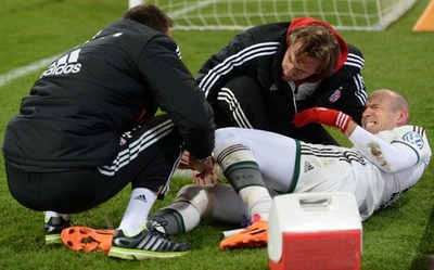 バイエルンのロッベン、負傷で6週間の離脱