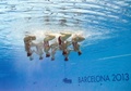 スペイン・バルセロナ（Barcelona）で開催されている第15回世界水泳選手権（15th FINA World Championships）。水中カメラで撮影されたシンクロナイズドスイミング・チームの演技の様子。

チームテクニカルルーティン（TR）予選で演技するフランスの選手（2013年7月20日撮影）。(c)AFP/FRANCOIS XAVIER MARIT