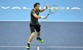 男子テニス、バレンシア・オープン（Valencia Open 2014）シングルス準々決勝。リターンを打つアンディ・マレー（Andy Murray、2014年10月24日撮影）。(c)AFP/JOSE JORDAN