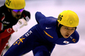 ショートトラック・スピードスケートW杯2008-09第1戦、男子500メートル決勝Aに臨むSi-Bak Sung。（2008年10月19日撮影）(c)AFP/Getty Images/Matthew Stockman