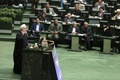イラン国会で演説するハッサン・ロウハニ大統領（2019年9月3日撮影）。(c)ATTA KENARE / AFP