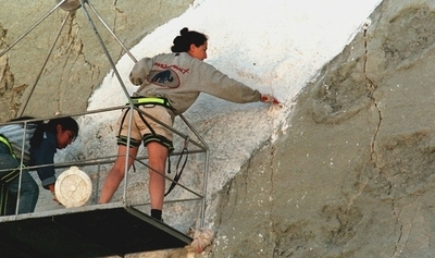 恐竜の足跡300個、岩壁崩落で消える ボリビア