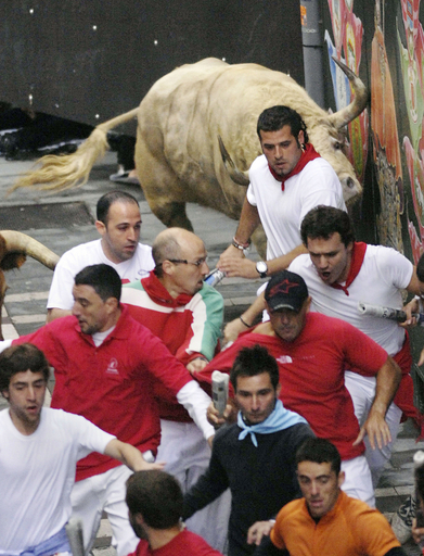 パンプロナの牛追い祭終わる、負傷者45人に