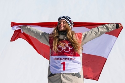 ガッサーがビッグエア初代女王に、最後に会心演技 平昌五輪