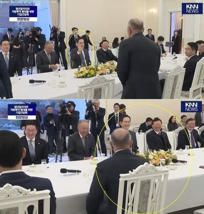 「大統領席に着席しかけて」…韓国・現代自動車会長の勘違いに会場が爆笑
