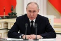ロシアのウラジーミル・プーチン大統領。首都モスクワの大統領府（クレムリン）で（2023年6月27日撮影）。(c)Mikhail TERESHCHENKO / SPUTNIK / AFP
