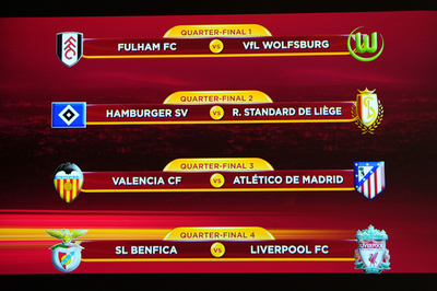 ヨーロッパリーグ準々決勝組み合わせ決まる