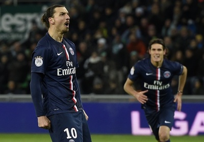 PSGがサンテティエンヌの無敗記録を止める、イブラヒモビッチが今季9得点目