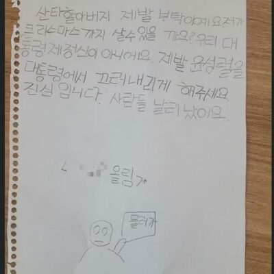 「尹大統領を辞めさせて」…韓国の小学生“サンタ”への直訴に意外な賛否