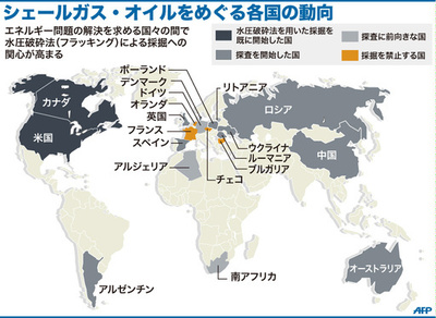 【図解】シェールガス・オイルをめぐる各国の動向