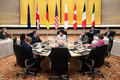 東京で開催された先進7か国（G7）の外相会合（2023年11月7日撮影）。(c)Tomohiro Ohsumi / POOL / AFP