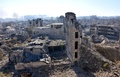 シリア北部アレッポ旧市街の荒廃した街並み（2016年12月9日撮影）。(c)AFP/George OURFALIAN