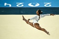 パリ五輪、体操女子種目別ゆか決勝。演技に臨む米国のジョーダン・チャイルズ選手（2024年8月5日撮影）。(c)Lionel BONAVENTURE / AFP