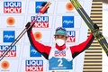ノルディックスキー世界選手権、複合男子個人ラージヒル。3位に入った渡部暁斗（2021年3月4日撮影）。(c)CHRISTOF STACHE / AFP