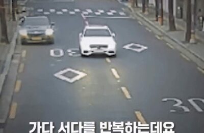 ソウルの道路を走る「不審な車」の不審な挙動…飲酒運転？いや薬物使用