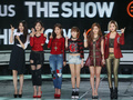 韓国・ソウル（Seoul）で行われた、SBS MTVによる音楽番組「The Show All About K-POP」シーズン4の制作発表会に臨む、ガールズグループ「T-ARA（ティアラ）」のメンバー（2014年9月23日撮影）。(c)STARNEWS