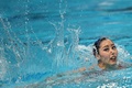第16回世界水泳選手権、シンクロナイズドスイミング、ソロフリールーティン（FR）決勝の演技に臨む乾友紀子（2015年7月29日撮影）。(c)AFP/CHRISTOPHE SIMON