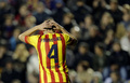 13-14スペイン1部リーグ第20節、レバンテ（Levante）対FCバルセロナ（FC Barcelona）。落胆した様子を見せるFCバルセロナのセスク・ファブレガス（Cesc Fabregas、2014年1月19日撮影）。(c)AFP/JOSE JORDAN