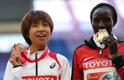 福士が女子マラソン銅メダル、第14回世界陸上