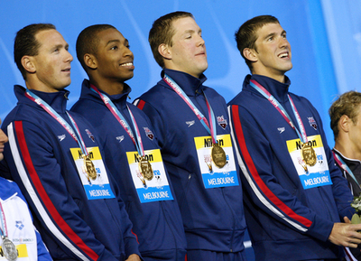 ＜第12回世界水泳選手権＞競泳、米国 男子4x100メートル自由形リレーで金メダルを獲得 - オーストラリア