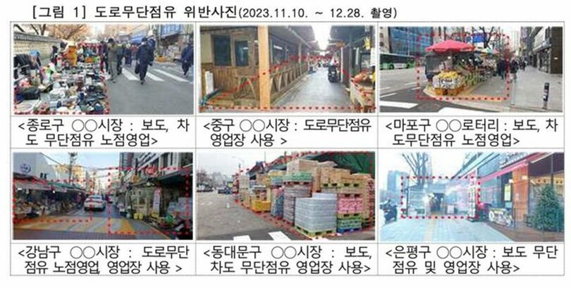 道路無断占有違反＝ソウル市提供(c)NEWSIS