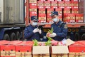 輸出果物を検査する昆明税関の税関職員（資料写真）。(c)Xinhua News