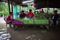 タイ南部ナラティワット県で、浸水した飲食店で食事をする住民（2022年12月18日撮影）。(c)Madaree TOHLALA / AFP