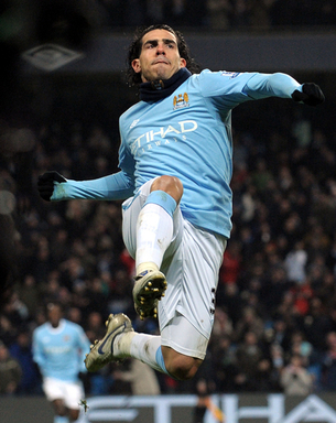 マンチェスター・シティ ブラックバーンに快勝、テベスがハット