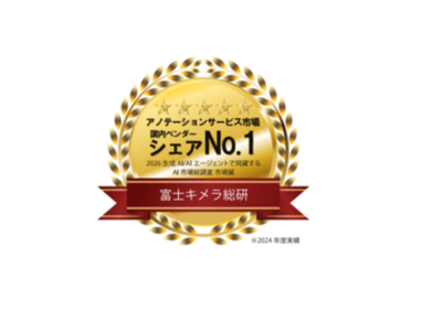 「2025 生成AI／AIエージェントで飛躍するAI市場総調査 市場編」2024年度実績でアノテーション市場国内1位