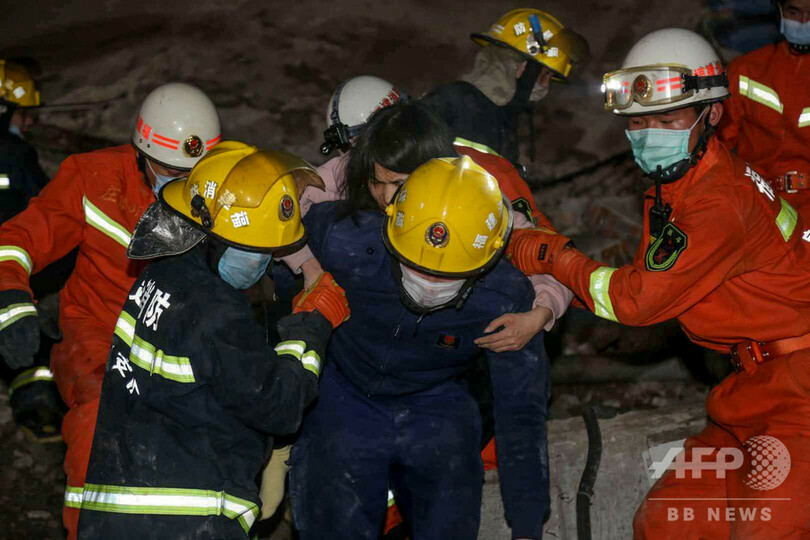 中国の新型コロナ隔離施設倒壊、4人死亡