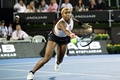 テニス、ASBクラシック、女子シングルス決勝。リターンを打つココ・ガウフ（2023年1月8日撮影）。(c)DAVID ROWLAND / AFP