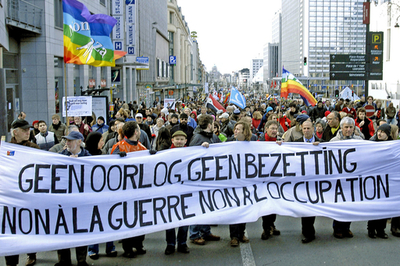イラク開戦から4年目、世界各地で反戦デモ開催 - ベルギー