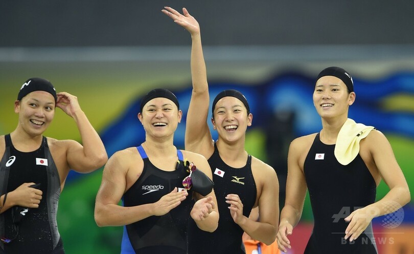 日本が女子4×100m自由形リレーで銀、アジア大会