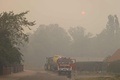 独東部ベルリン南西部で発生した山火事に対応する消防隊員の車両（2022年6月19日撮影）。(c)Odd ANDERSEN / AFP