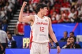 FIBAバスケットボール・ワールドカップ、17-32位順位決定ラウンド・グループO、日本対ベネズエラ。ガッツポーズをする渡辺雄太（2023年8月31日撮影）。(c)Yuichi YAMAZAKI / AFP