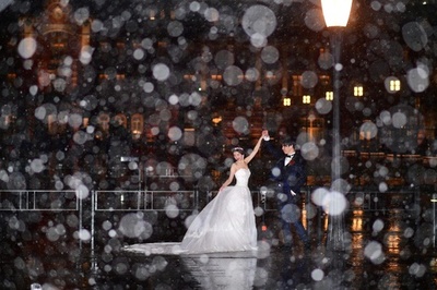 【今日の1枚】春の雪、ロマンチックを演出