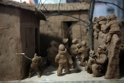 中国西安でミニチュア人形展