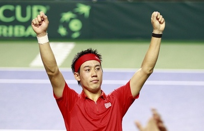 錦織がラオニッチ下す、2勝2敗のタイに デビス杯