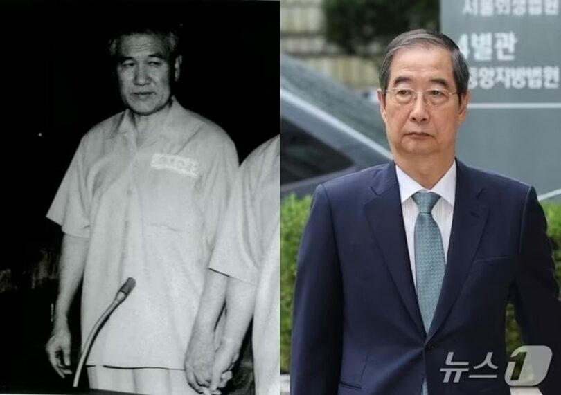 ノ・テウ（盧泰愚）元大統領（左）とハン・ドクス（韓悳洙）前首相(c)news1
