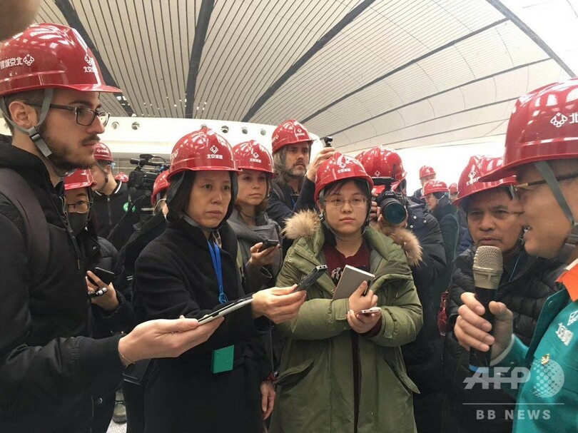 6月末の開港に向けて建設進む 北京大興国際空港ターミナルを報道機関に公開
