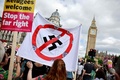 英ロンドン中心部ウェストミンスターで行われた反極右デモ（2024年8月10撮影）。(c)BENJAMIN CREMEL / AFP