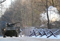 ウクライナ北部プリピャチで行われた軍事訓練（2022年2月4日撮影）。(c)Sergei Supinsky / AFP