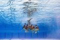 スペイン・バルセロナ（Barcelona）で開催されている第15回世界水泳選手権（15th FINA World Championships）。水中カメラで撮影されたシンクロナイズドスイミング・チームの演技の様子。

チームフリールーティン（FR）予選で演技するロシアの選手（2013年7月23日撮影）。(c)AFP/FRANCOIS XAVIER MARIT