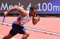 東京五輪、陸上男子4×100メートルリレー予選に臨む英国のチジンドゥ・ウジャ（2021年8月5日撮影）。(c)Javier SORIANO / AFP