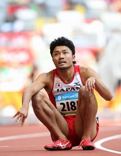 末続 男子200メートル1次予選通過ならず