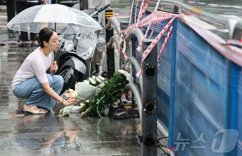 ソウル市庁近くの交差点の事故現場(c)news1
